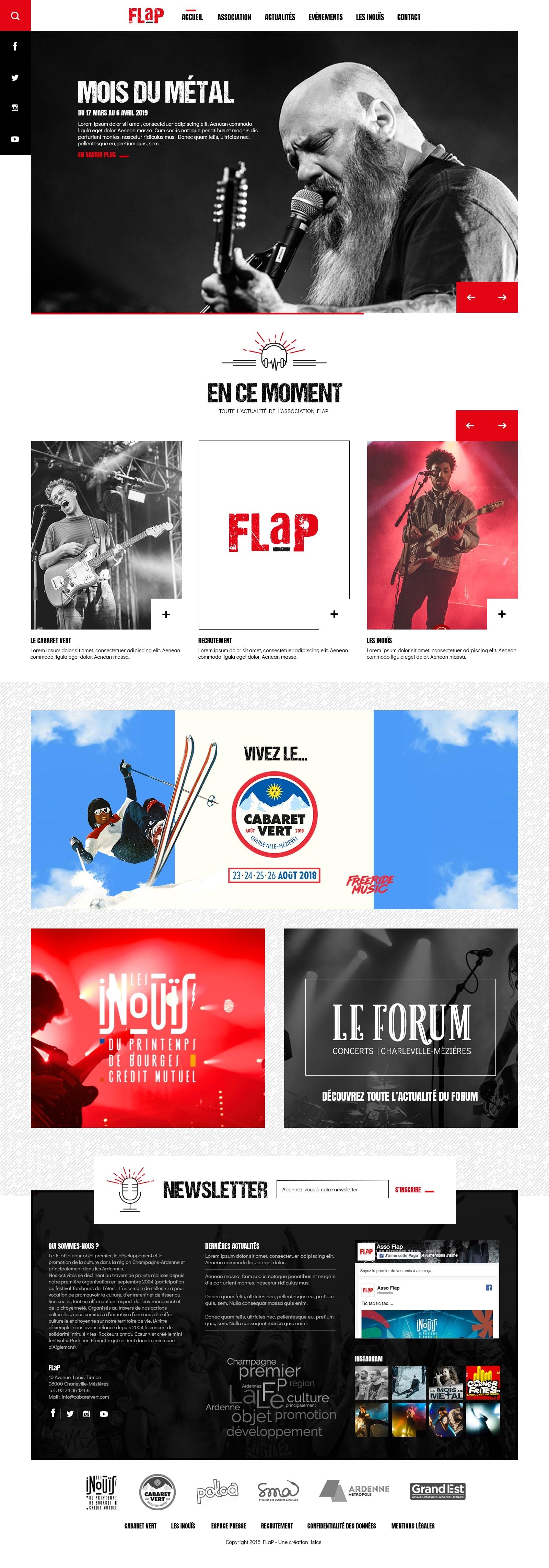 Visuel desktop du site vitrine de l'Association FLaP réalisé par l'agence web ardennaise ISICS